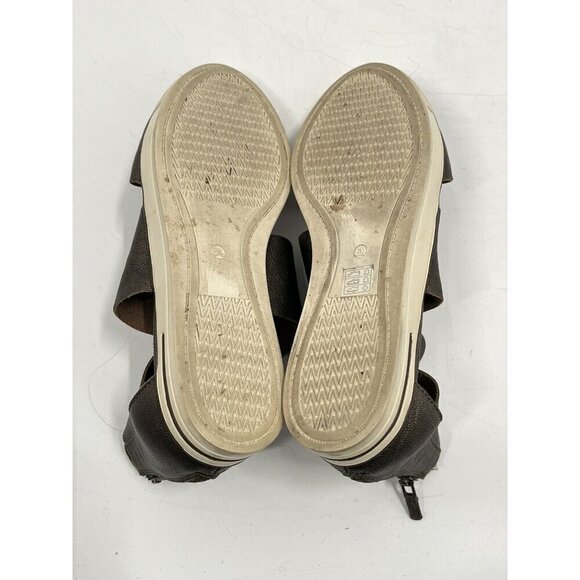 Eileen Fisher Sport Gold Brown Metallic Leather Suede Flats Sz 6.5 - Picture 9 of 9